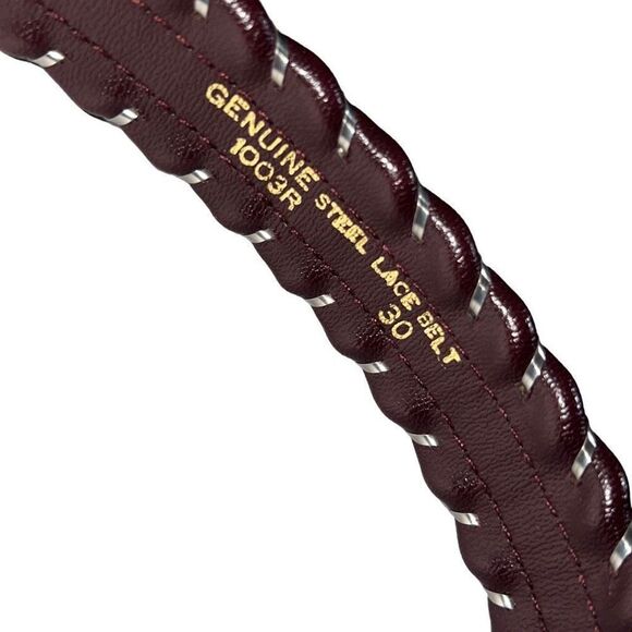 Vintage Genuine Steel Lace Belt Brown w/Silver Hardware Southwestern Belt - Picture 7 of 12